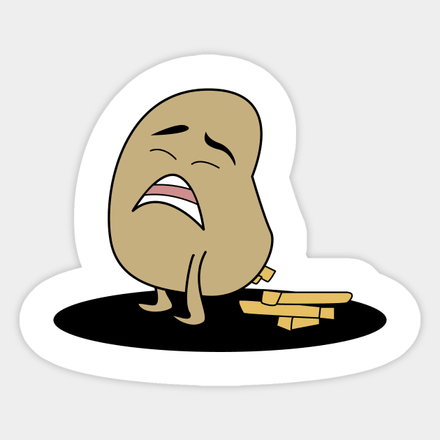 Potato makes fries Sticker by Johnny_Sk3tch